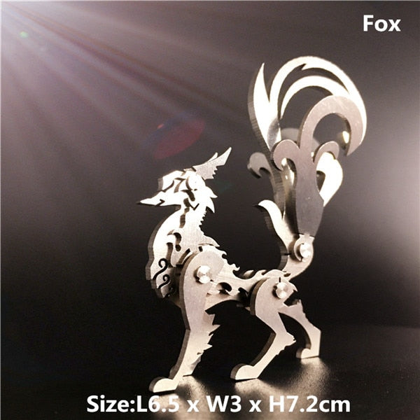 3D Metal Model Chinese Zodiac Dinosaurs western fire dragon DIY Assembly models Toys Collection Desktop For Adult Children