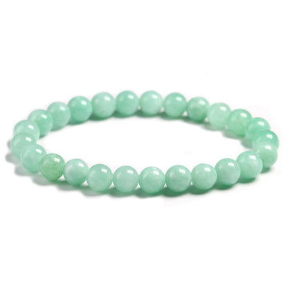 Fine AAA 100% Natural Burmese Green Jade Round Beads Bracelets Women Stone Jewelry Gemstone Gift Handmade Strand Bracelets