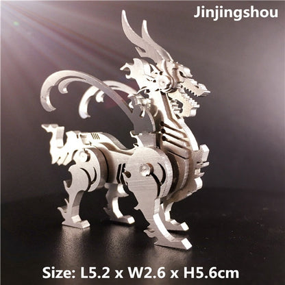 3D Metal Model Chinese Zodiac Dinosaurs western fire dragon DIY Assembly models Toys Collection Desktop For Adult Children