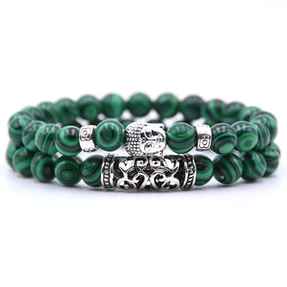 NCRORCN Men Women Beads Bracelet Beaded Black Lava Stone Prayer Beads Buddha Bracelet sets for Women and Mens Pulseras