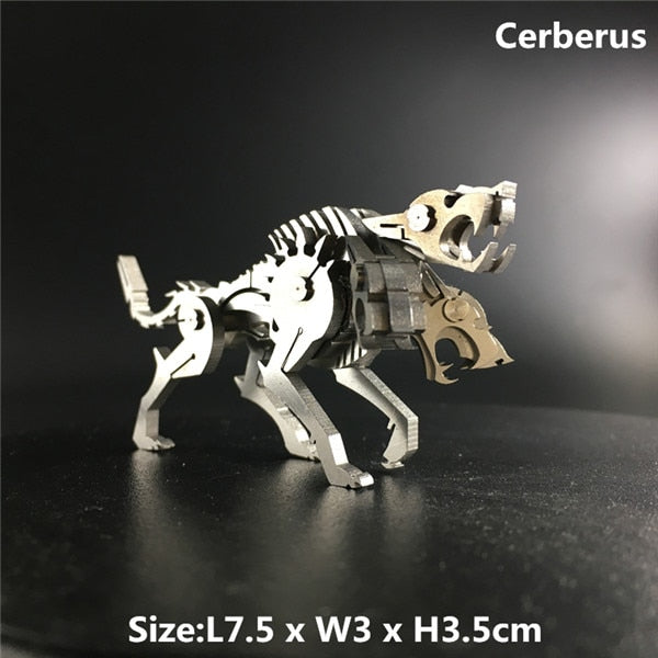 3D Metal Model Chinese Zodiac Dinosaurs western fire dragon  DIY Assembly models Toys Collection Desktop For Adult Children