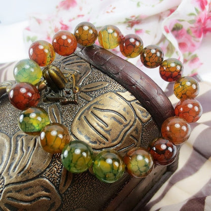 Women Bracelet Natural Stones Buddha Bracelet Peacock Dragon Onyx Beads Stone 6/8/10/12mm Beads Bangle