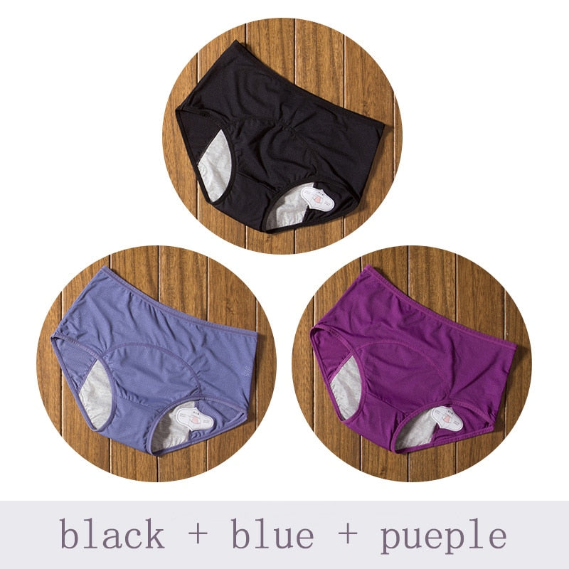 3pcs/Set Leak Proof Menstrual Panties Women Period Underwear Sexy Pants Incontinence Underwear Briefs Dropshipping DULASI