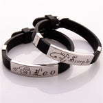12  Zodiac Sign Bracelet for Men Women Stainless Steel Clasps Zodiac Silicone Bracelet Men Women Couple Bracelets