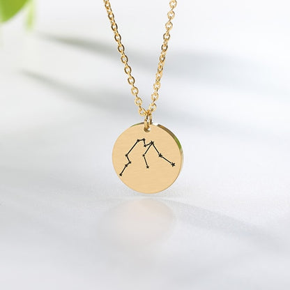 Constellation Jewelry Daisies Zodiac Necklace Women Stainless Steel Virgo Libra Scorpio Sagittarius Capricorn Aquarius Collares