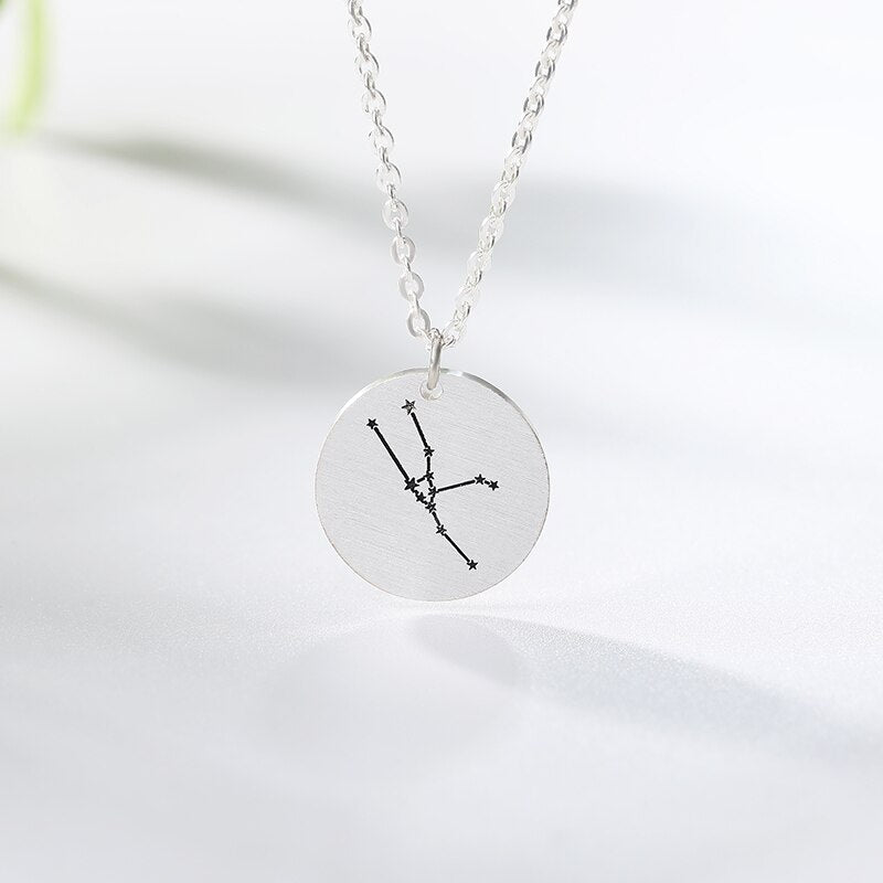 Constellation Jewelry Daisies Zodiac Necklace Women Stainless Steel Virgo Libra Scorpio Sagittarius Capricorn Aquarius Collares