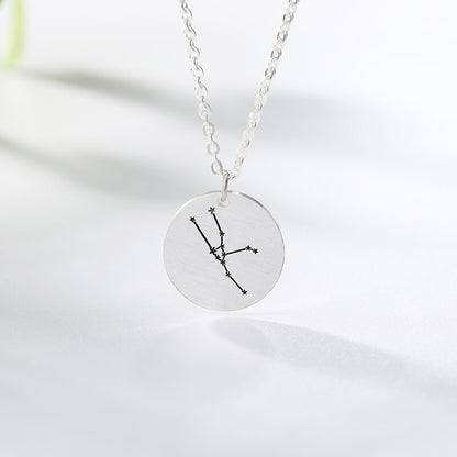 Constellation Jewelry Daisies Zodiac Necklace Women Stainless Steel Virgo Libra Scorpio Sagittarius Capricorn Aquarius Collares