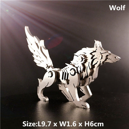 3D Metal Model Chinese Zodiac Dinosaurs western fire dragon DIY Assembly models Toys Collection Desktop For Adult Children