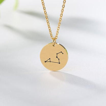 Constellation Jewelry Daisies Zodiac Necklace Women Stainless Steel Virgo Libra Scorpio Sagittarius Capricorn Aquarius Collares