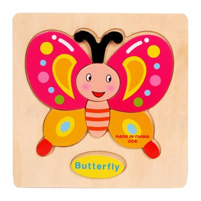 Wooden Montessori Puzzle Sorting Math Animals Fruit Bricks Preschool Learning Educational Game Baby Toddler Jigsaw Puzzles Toys