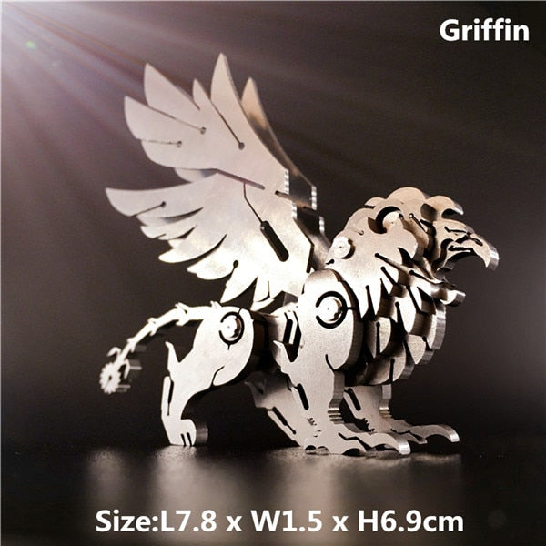 3D Metal Model Chinese Zodiac Dinosaurs western fire dragon DIY Assembly models Toys Collection Desktop For Adult Children