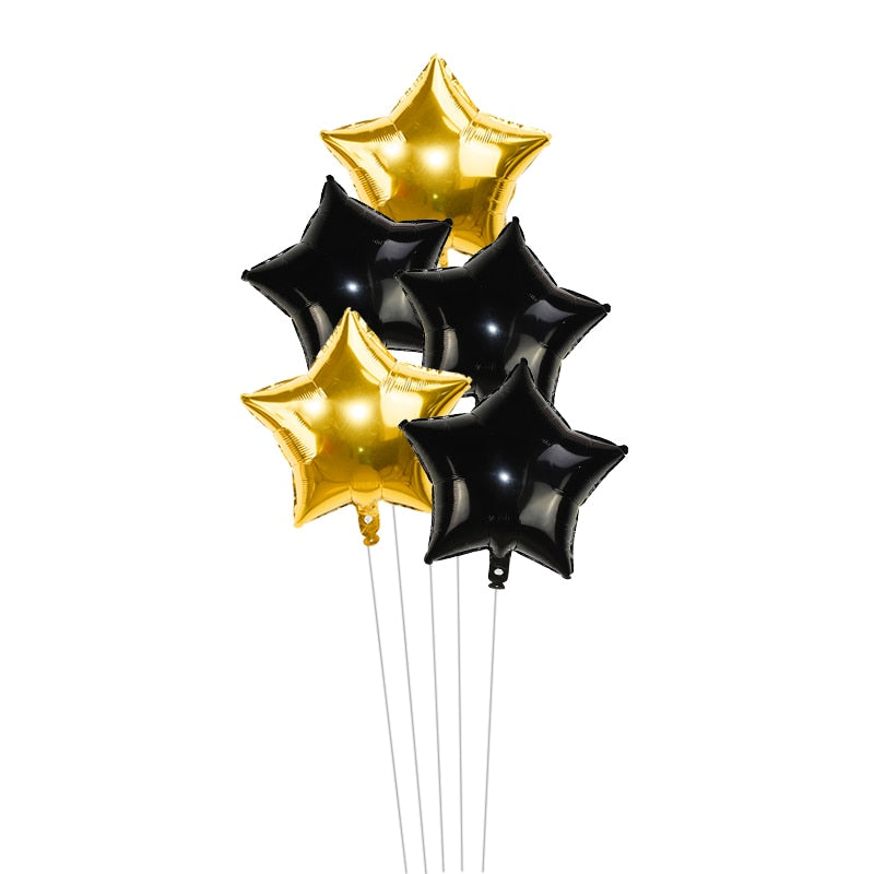 5Pcs 18inch Gold Silver Foil Star Balloon Wedding Balloons Decoration Baby Shower Children&#39;s Kids Birthday Party Balloons Globos