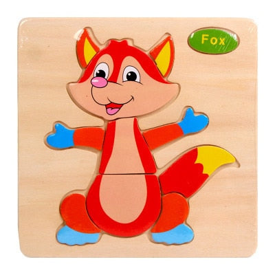 Wooden Montessori Puzzle Sorting Math Animals Fruit Bricks Preschool Learning Educational Game Baby Toddler Jigsaw Puzzles Toys