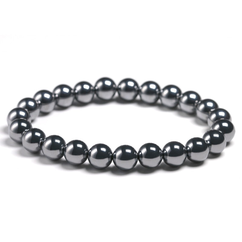 AAA Natural Black Shine Terahertz Round Beads Stone Beads Bracelet Women 6/8/10mm Men Jewelry Health Gemstone Gift