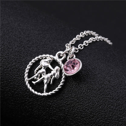 Skyrim Twelve Constellations Charm Necklace For Women Girl Zodiac Signs Jewelry Astrology Chokers Necklace Cancer Virgo Pisces