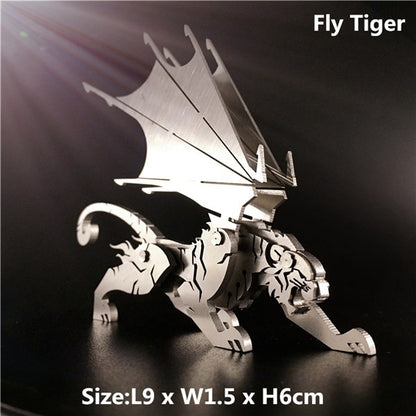 3D Metal Model Chinese Zodiac Dinosaurs western fire dragon DIY Assembly models Toys Collection Desktop For Adult Children