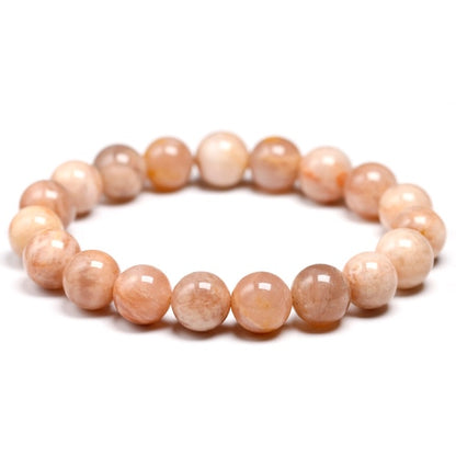 Natural Sunstone Beads DIY Beads Bracelets For Women Jewelry Gift Elastic Cord Men Healing Energy Bangle For Man Gemstone Gift