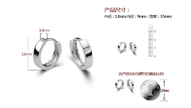 XIYANIKE Silver Color  Smooth Men And Women Models Silver Earring For Women Earring Sterling-silver-jewelry Brinco VES6390