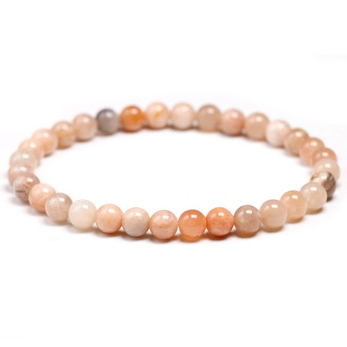 Natural Sunstone Beads DIY Beads Bracelets For Women Jewelry Gift Elastic Cord Men Healing Energy Bangle For Man Gemstone Gift