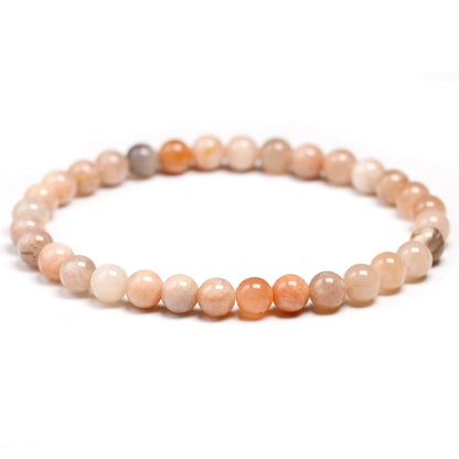 Natural Sunstone Beads DIY Beads Bracelets For Women Jewelry Gift Elastic Cord Men Healing Energy Bangle For Man Gemstone Gift