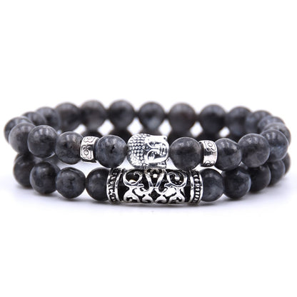 NCRORCN Men Women Beads Bracelet Beaded Black Lava Stone Prayer Beads Buddha Bracelet sets for Women and Mens Pulseras