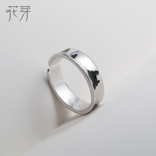 Thaya Original Moonlight Forest Design Finger Ring Moonstone Gemstone s925 Silver Black Branch Ring for Women Elegant Jewelry