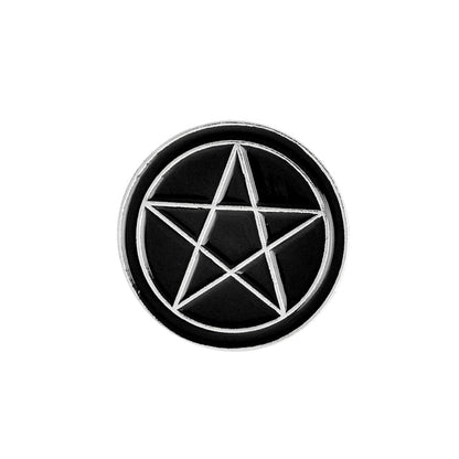 Punk Trendy WITCH kitty enamel pin triple moon pentacle brooch circular WITCH DO IT BETTER badge tarot card cross coffin jewelry