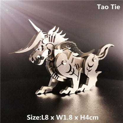 3D Metal Model Chinese Zodiac Dinosaurs western fire dragon DIY Assembly models Toys Collection Desktop For Adult Children