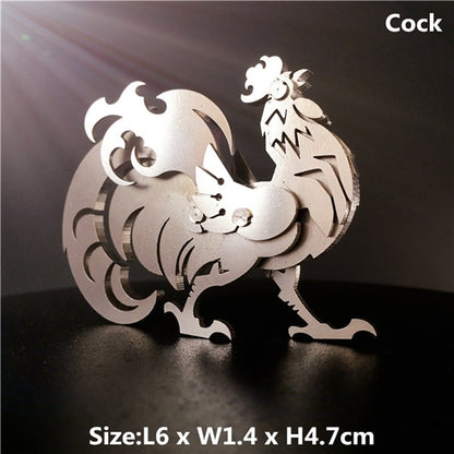 3D Metal Model Chinese Zodiac Dinosaurs western fire dragon DIY Assembly models Toys Collection Desktop For Adult Children