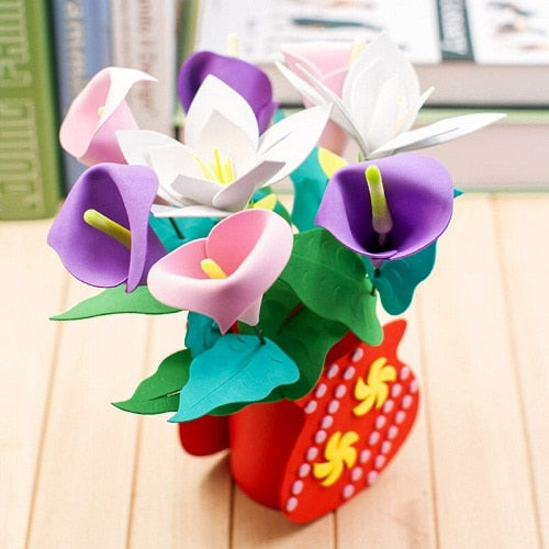 Toys for Children Crafts Kids DIY Handmade Potted Plants Kindergarten Early Learning Education Toys Montessori Teaching Aids EVA