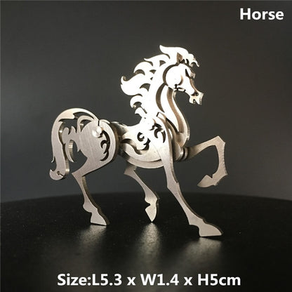 3D Metal Model Chinese Zodiac Dinosaurs western fire dragon DIY Assembly models Toys Collection Desktop For Adult Children