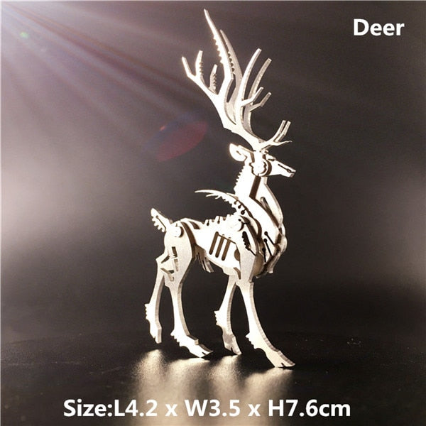 3D Metal Model Chinese Zodiac Dinosaurs western fire dragon DIY Assembly models Toys Collection Desktop For Adult Children