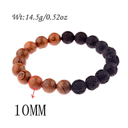 8mm New Natural Wood Beads Bracelets Men Black Ethinc Meditation White Bracelet Women Prayer Jewelry Yoga Bracelet Homme