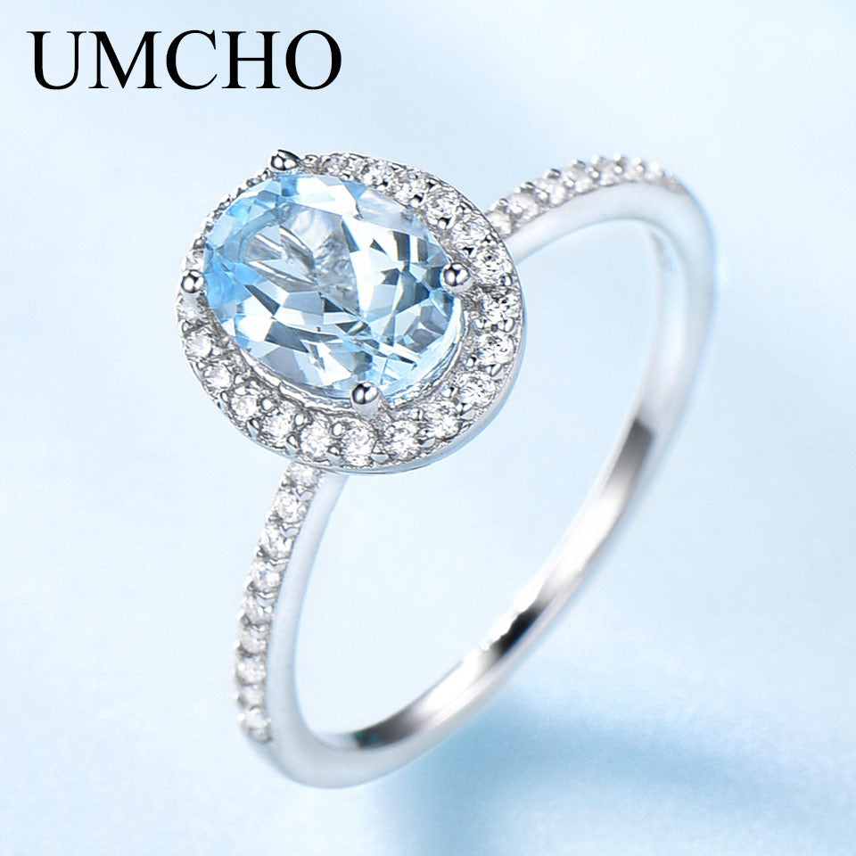 UMCHO 925 Sterling Silver Ring Oval Classic Pink Morganite Rings For Women Engagement Gemstone Wedding Band Fine Jewelry Gift