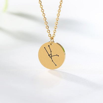 Constellation Jewelry Daisies Zodiac Necklace Women Stainless Steel Virgo Libra Scorpio Sagittarius Capricorn Aquarius Collares