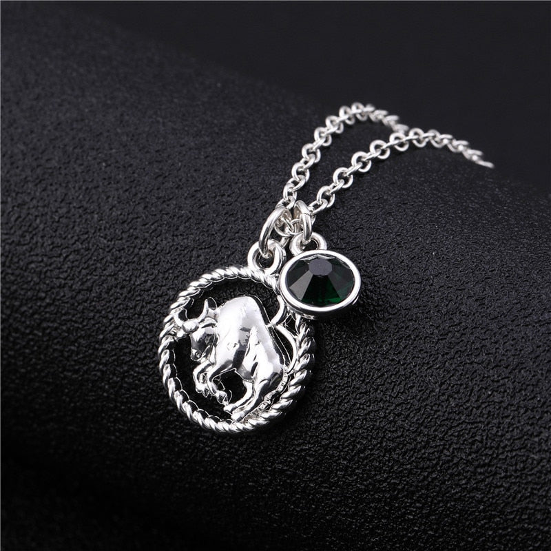 Skyrim Twelve Constellations Charm Necklace For Women Girl Zodiac Signs Jewelry Astrology Chokers Necklace Cancer Virgo Pisces