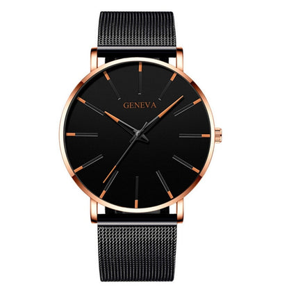 2022 Minimalist Men's Fashion Ultra Thin Watches Simple Men Business Stainless Steel Mesh Belt Quartz Watch relogio masculino