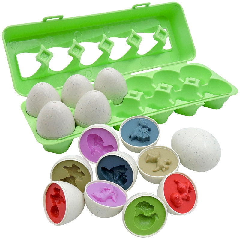 12PCS Montessori Learning Education Math Toys Kids Match Smart Eggs Screws 3D Puzzle Game For Children Educational Toys Easter