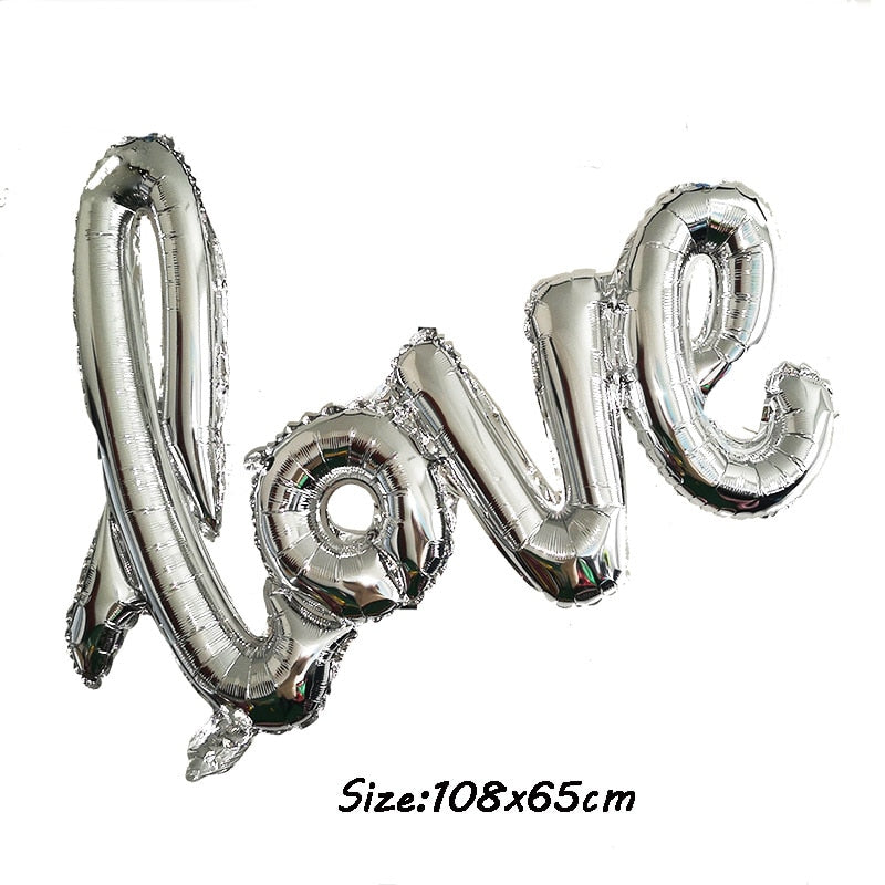 MMQWEC 1pc Red Love Balloons Love Foil Letters Balloon I Love You Heart Baloon Valentine&#39;s Day Marriage Wedding Party Decoration