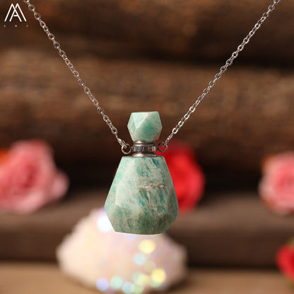 Natural Purple Agates Smoky Color Quartz Rainbow Fluorite Stone Gold Perfume Bottle Pendant For Necklace Making Women Jewelry