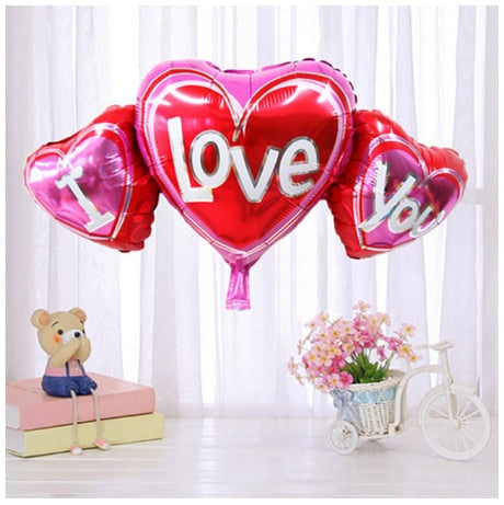 MMQWEC 1pc Red Love Balloons Love Foil Letters Balloon I Love You Heart Baloon Valentine&#39;s Day Marriage Wedding Party Decoration