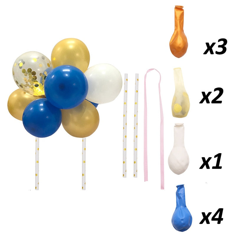 10pcs/Set 5 Inch Balloon Cake Topper Rose Gold Balloon Cake Toppers for Baby Shower Birthday Party Wedding Decorations