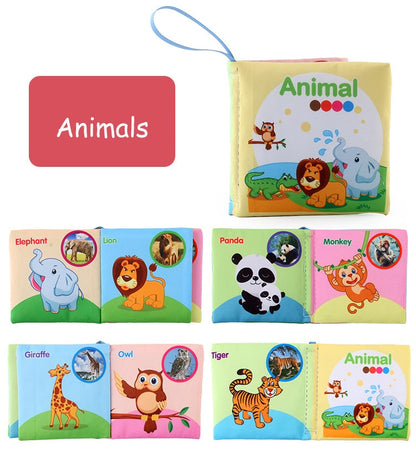 Baby Soft Cloth Book for Newborns 0-12 Months 3D Book Animal Family Cognitive Montessori Early Educational Toys for Kids Gift