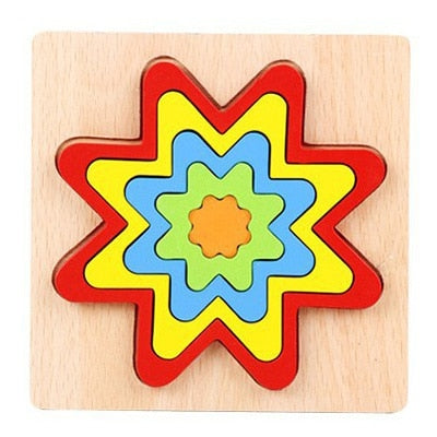 Baby Educational Wooden Toys Montessori Early Learning Rainbow Wooden 3d Puzzle Board Game Preschool Toys For Children