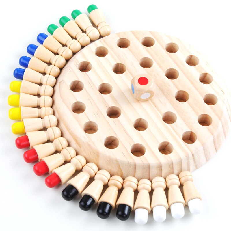 Montessori Kids party game Wooden Memory Match Stick Chess Game Fun Block Board Game 3D Puzzle Educational Color Cognitive Toy