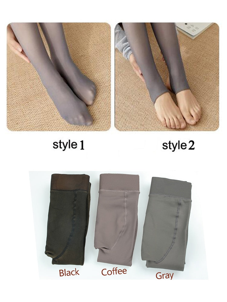 Women Warm Winter Leggings High Waist Slim Leggings for Women skin-transparent And Velvet Leggings Winter 2021 New