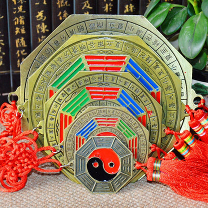 Lucky Chinese Zodiac Knot Feng Shui Tai chi Bagua FengShui Mirror Taoist Talisman Energy Home Decoration Ornament 24 solar terms