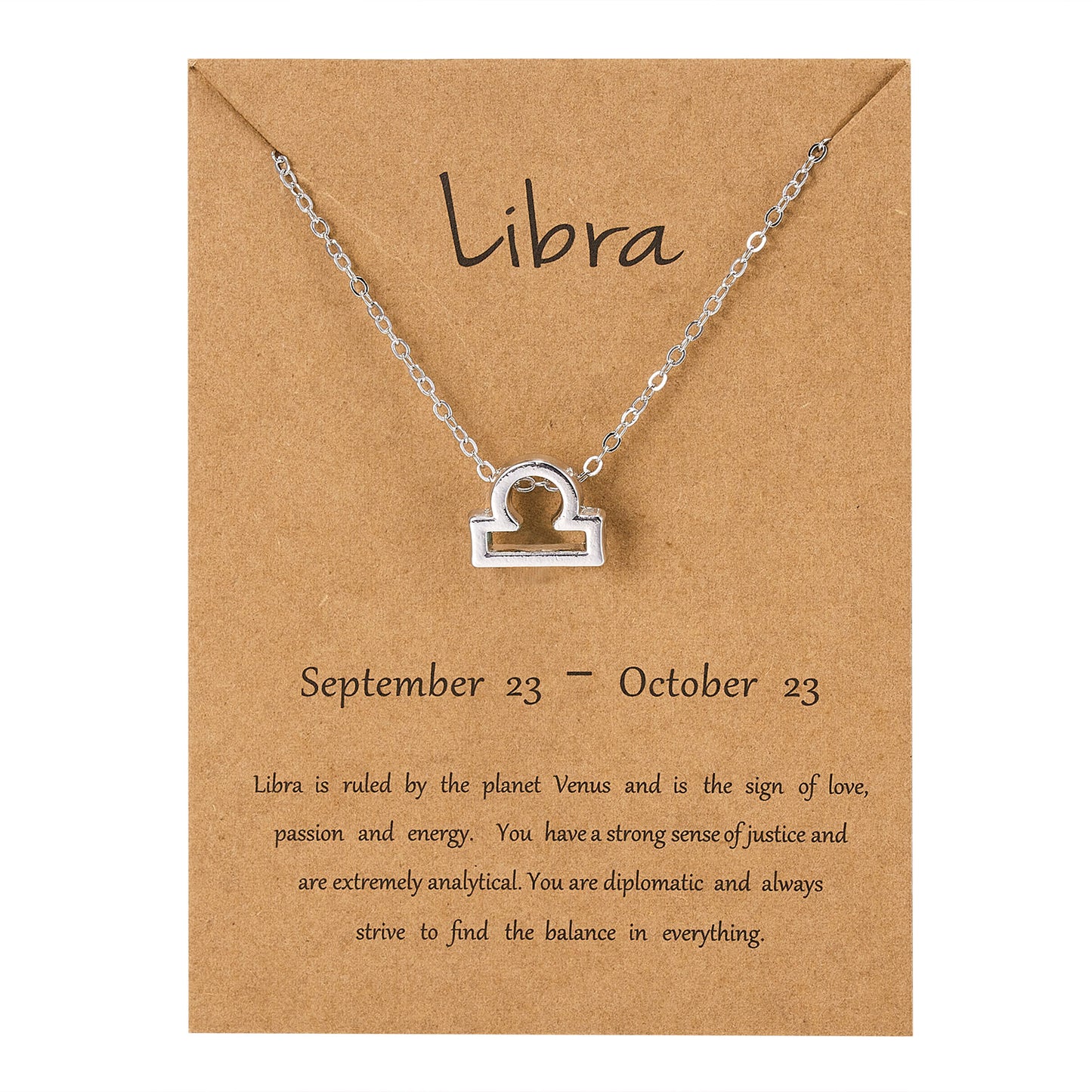 Zodiac Sign Pendant Necklace For Women 12 Constellation Jewelry Choker Charm Silver Color Chain Birthday Card Gift Female Collar