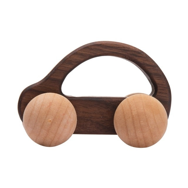 1pc Organic Beech Wooden Car For Babies BPA Free Montessori Toys Wooden Rattle Brain Game Toys Handmade Crafts Gift Child Block