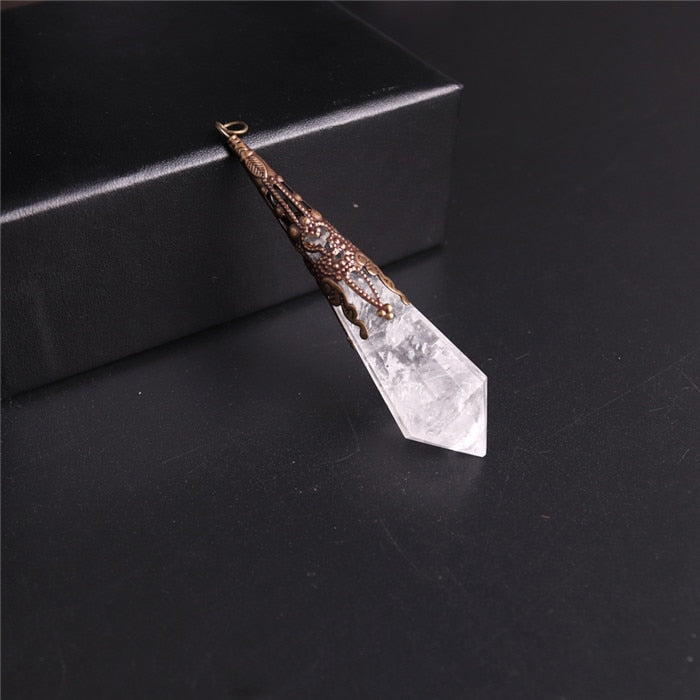High Quality Natural Black Stone Facet Obsidian Pendulum for Dowsing Pendant Amulet  Crystal Divination Chakra Necklace Jewelry